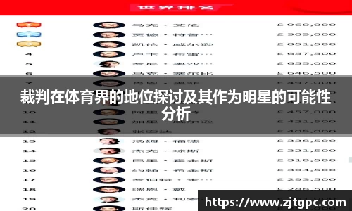 裁判在体育界的地位探讨及其作为明星的可能性分析